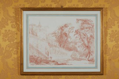 Deux sanguines encadrées d'après Hubert ROBERT...