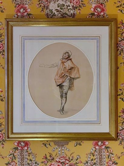 Deux dessins aux trois crayons d'après Antoine...