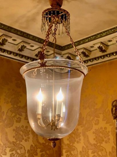 Lanterne cloche de style Baltique, en verre...