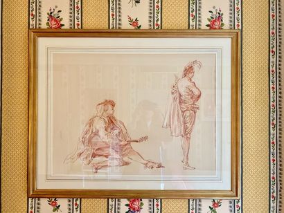 Deux dessins à la sanguine d'après Antoine...