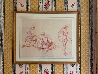 Deux dessins à la sanguine d'après Antoine...