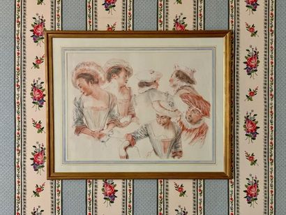 Deux dessins d'après Antoine WATTEAU (1684-1721)

