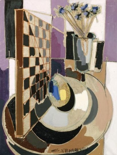 Claude VENARD
Nature morte au vase de fleurs,...