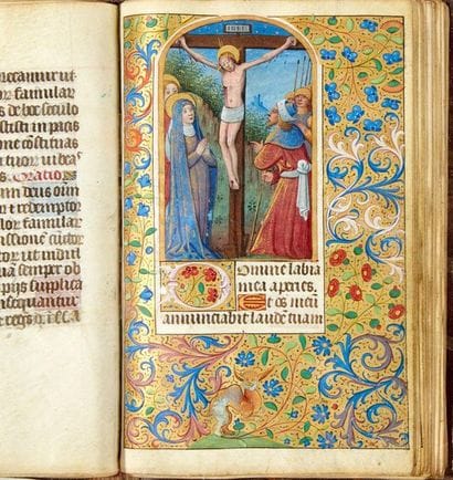 [ILLUMINATED HANDWRITTEN HOURS/FLANDRES]....