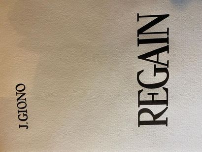 GIONO (Jean). Regain. Paris, Les Éditions...