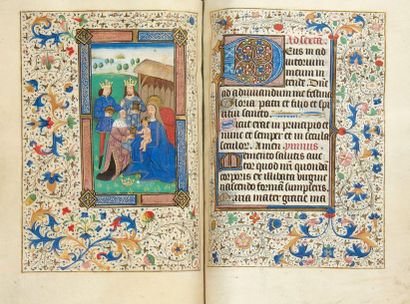 [ILLUMINATED HANDWRITTEN HOURS/FLANDRES]....