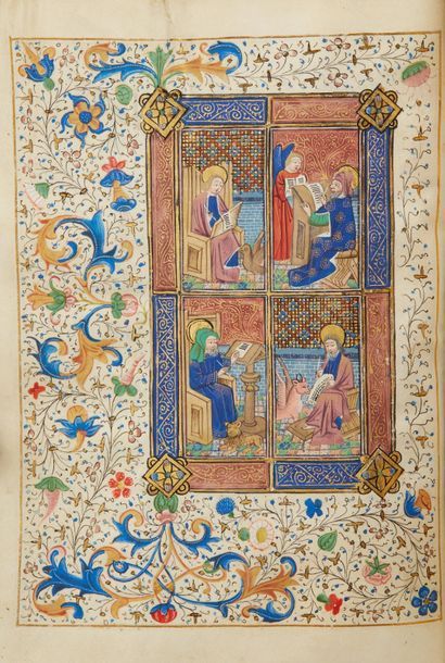 [ILLUMINATED HANDWRITTEN HOURS/FLANDRES]....