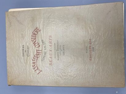 QUINCEY (Thomas de). The Assassination considered...