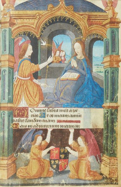 [ILLUMINATED HANDWRITTEN HOURS / BURGUNDY]....