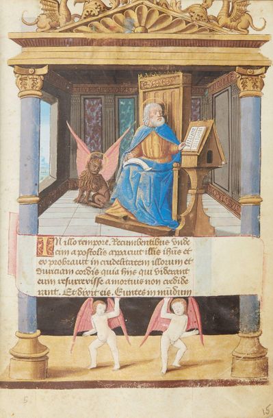 [ILLUMINATED HANDWRITTEN HOURS / BURGUNDY]....