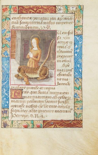 [ILLUMINATED HANDWRITTEN HOURS / BURGUNDY]....