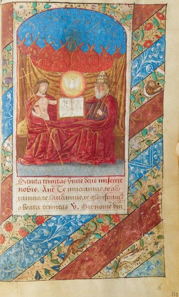 [ILLUMINATED HANDWRITTEN HOURS / BURGUNDY]....