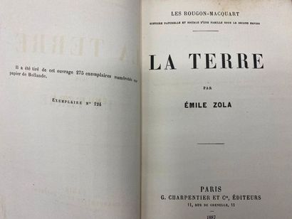 ZOLA (Emile). Earth. Paris, G. Charpentier...
