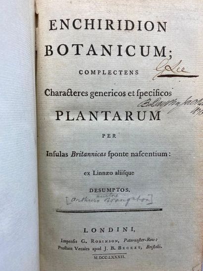 [BOTANIC - BROUGHTON (Arthur)]. Enchiridion...