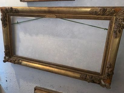 Set of two frames, one wooden frame and gilded...