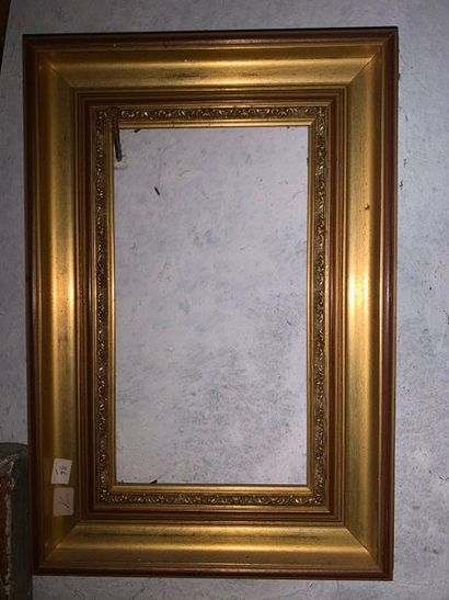 Set of two frames, one in wood and gilded...