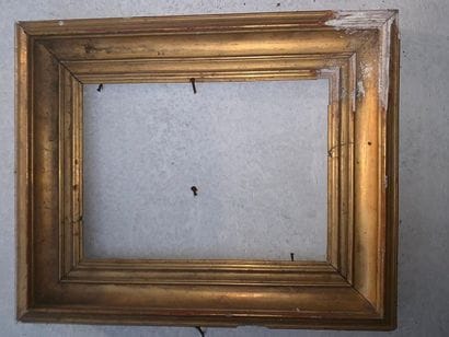 Set of two frames, one wood and gilded stucco...