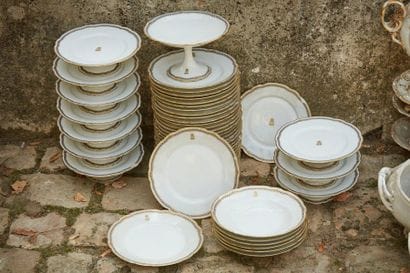 A white porcelain dinner service part, the...