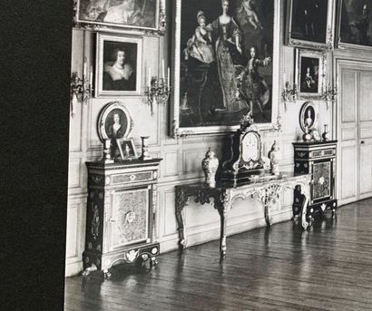 Pair of blackened wooden furniture with a...