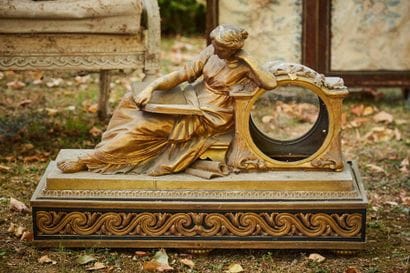 An important chased and gilded bronze clock...