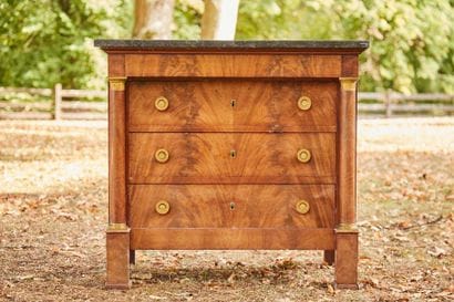 Small mahogany and mahogany veneer chest...