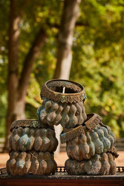 Suite of five bronze claw feet featuring...