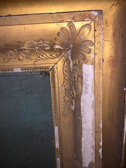 Three wooden frames and gilded stucco, one...