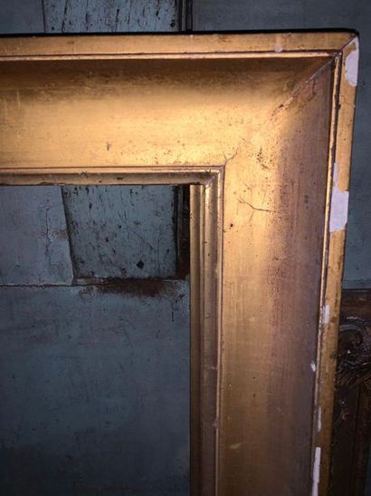 Three wooden frames and gilded stucco, one...