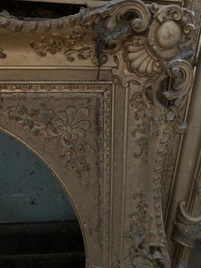 Four gilded wood and stucco frames, one Romantic...