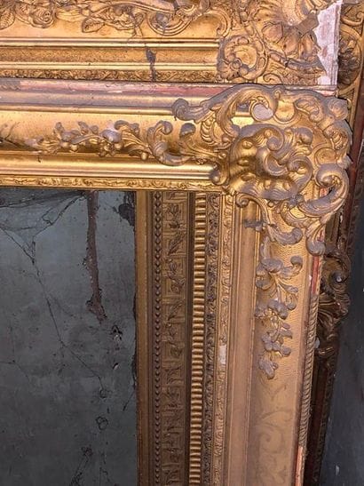 Two gilded stucco frames in the Louis XV...