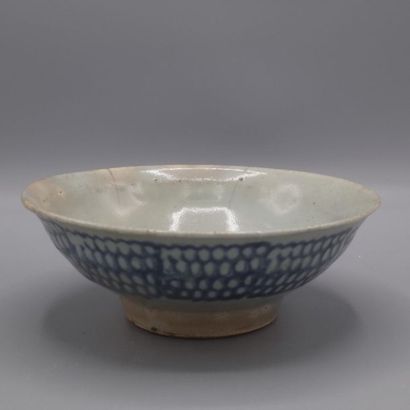 Coupe en porcelaine de Chine blanc bleu à...