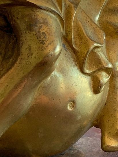 Sculpture en bronze doré représentant Mercure...