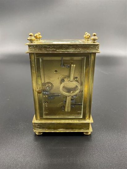 Pendulette d'officier en laiton et coffr...