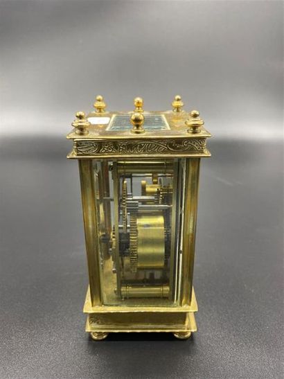 Pendulette d'officier en laiton et coffr...