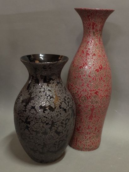Two modern ceramic vases, marked 