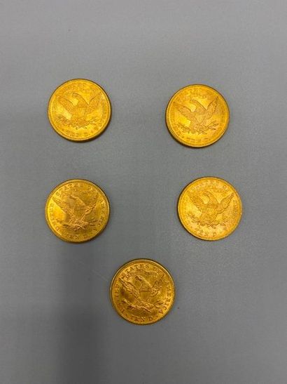 ETATS-UNIS

5 pièce de 10 dollars or 1881-1889...