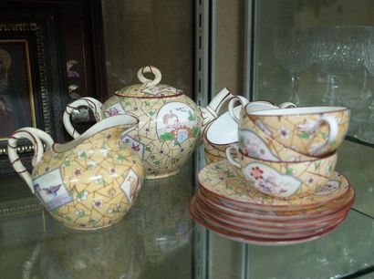 Part of coffee service in porcelain of Sarreguemine...