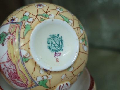 Part of coffee service in porcelain of Sarreguemine...