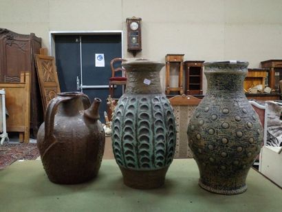 Two large glazed ceramic vases from the Jasba...