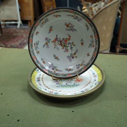 Tray in Mehun porcelain and a cup in Limoges...