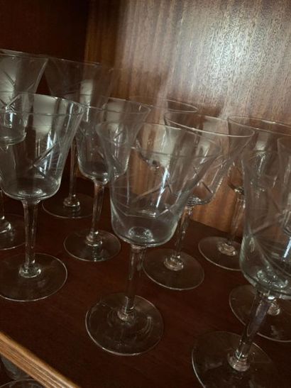 Serving part of crystal glasses.