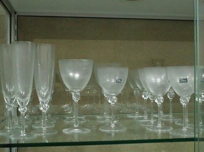 DAUM, crystal glass service part, model Bolero,...