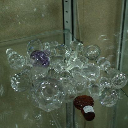 Set of 18 crystal decanter stoppers approximately...