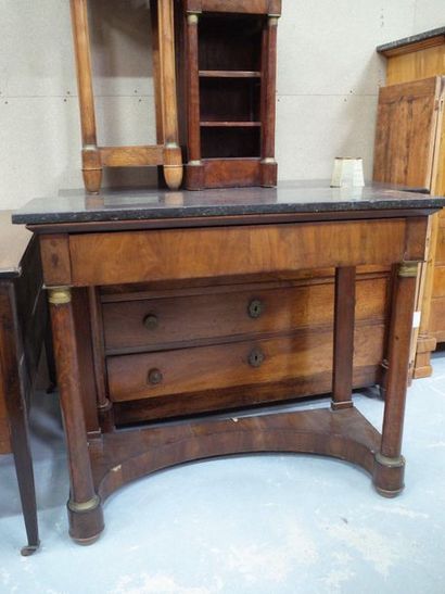Console en acajou et placage d'acajou, quatre...