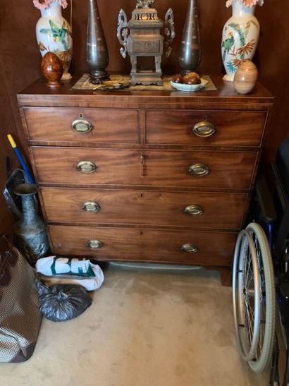 Commode en placage d'acajou à 5 tiroirs

Style...