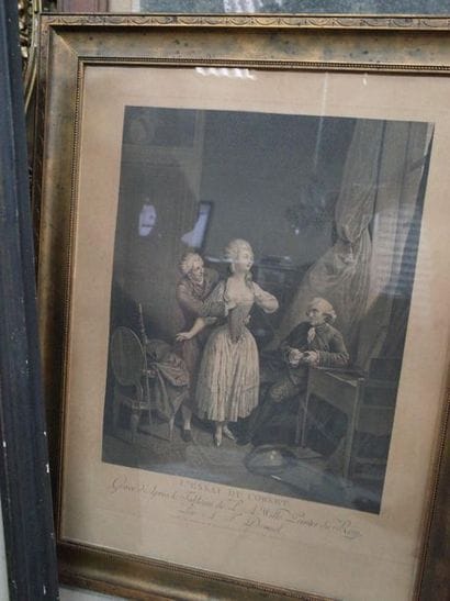 Lot de quatre gravures anciennes

L'accouchement,...