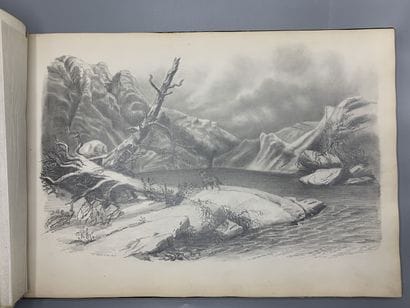 Album de dessins en maroquin vert à décor...