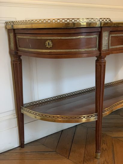 Grande console d'époque Louis XVI en acajou,...