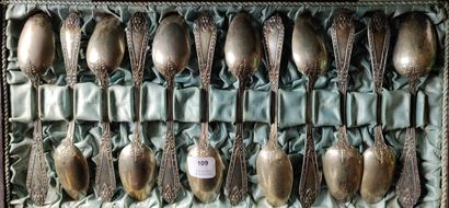 Coffret contenant 12 petites cuillères en...