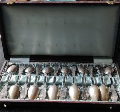 Coffret contenant 12 petites cuillères en...